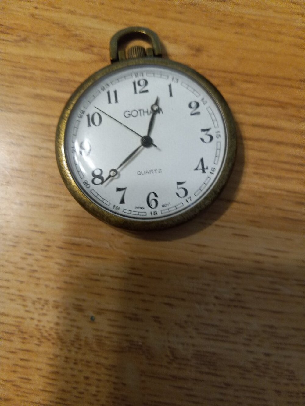 Gotham Men's Gun-Tone Slim Quartz Pocket Watch